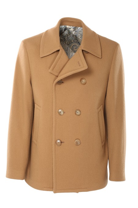 Shop ETRO Saldi Giaccone: Etro peacoat in lana.
Vestibilità regular.
Chiusura doppiopetto con bottoni.
Collo a revers.
Tasche laterali.
Bottoni in corno.
Spacco posteriore.
Composizione: 80% lana, 20% poliammide. 
Made in Serbia.. 0042 99TUB17-M0842